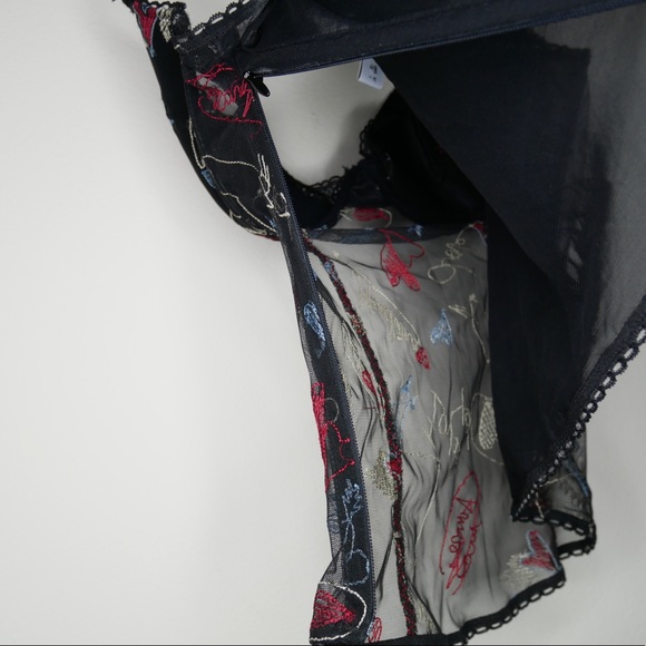 Moschino lingerie black logo bra love embroidery - Picture 5 of 7